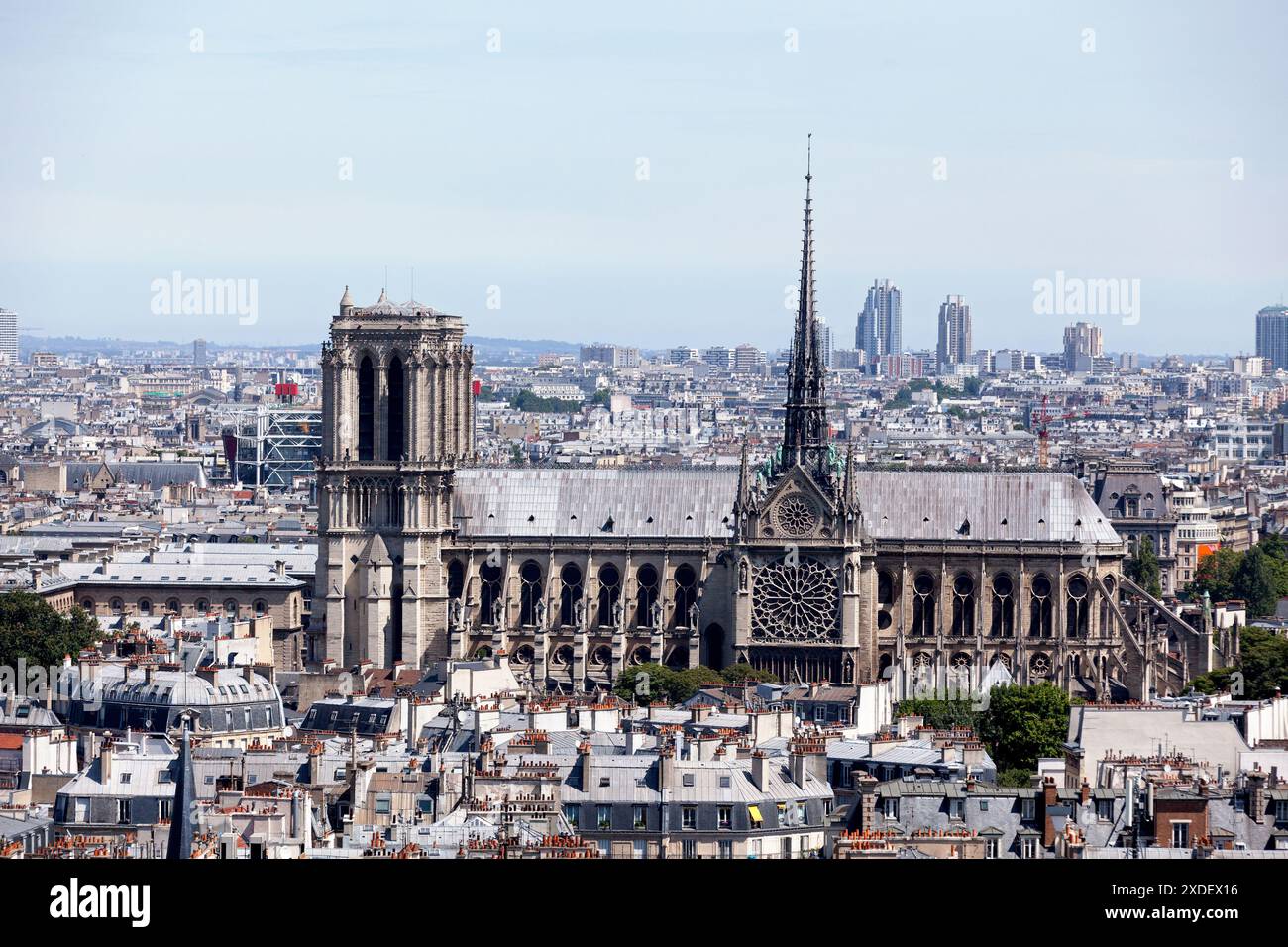Vista aerea di Notre Dame de Paris dal Pantheon. Foto Stock