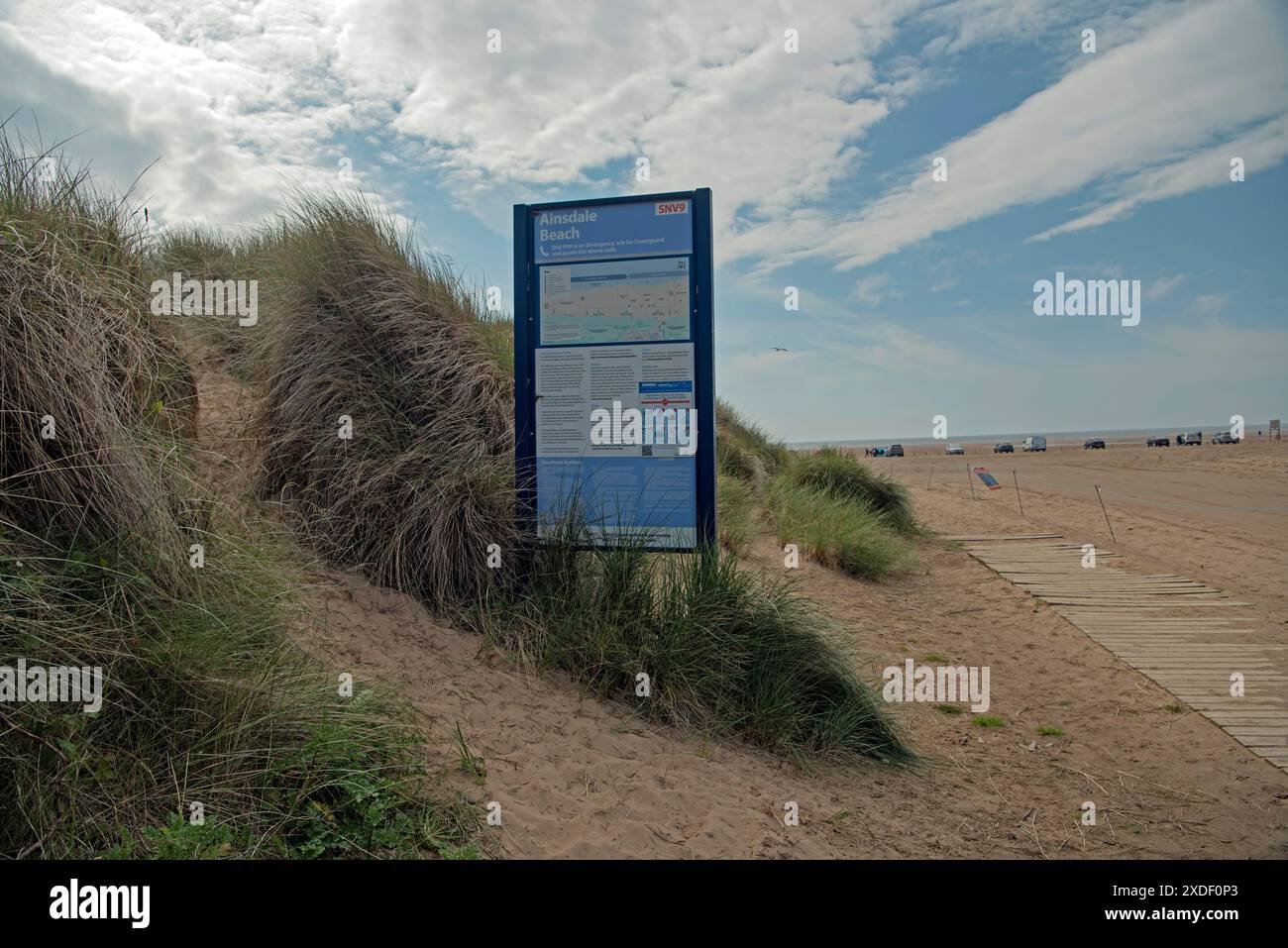 Ainsdale Beach, Southport, Sefton Coast, Mereyside, Regno Unito Foto Stock