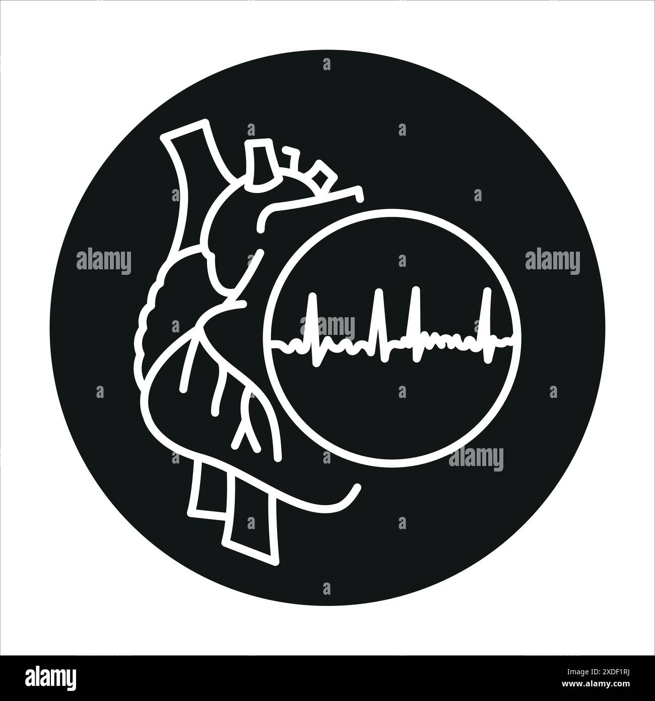 Icona nera della linea di aritmia. Firma per pagina Web, app mobile, pulsante, logo. Pulsante isolato vettore. Traccia modificabile. Illustrazione Vettoriale