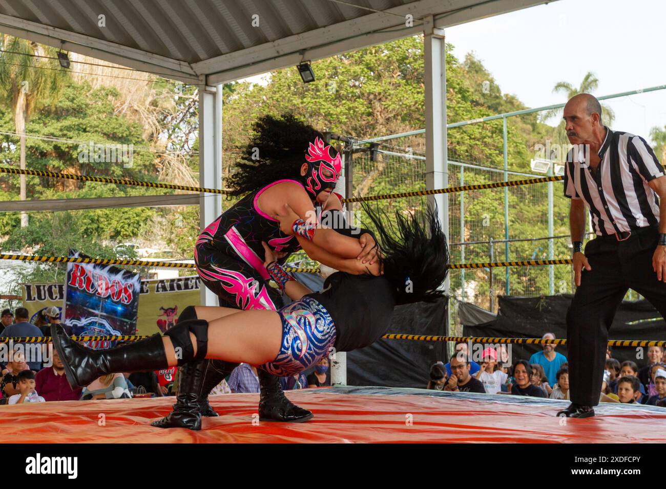 Zona rurale per eventi di wrestling messicano Lucha Libre Foto Stock