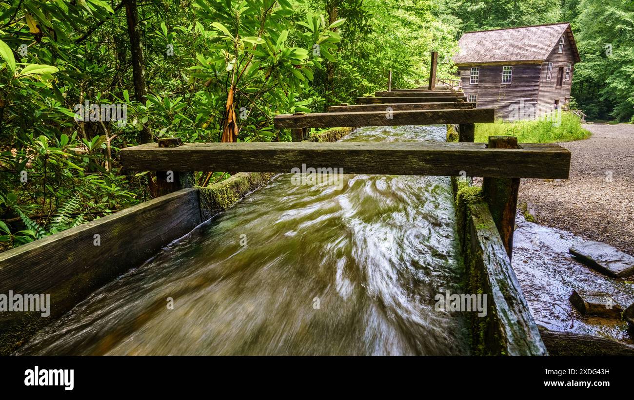 Storico mulino Mingus nel parco nazionale delle Great Smoky Mountains Foto Stock