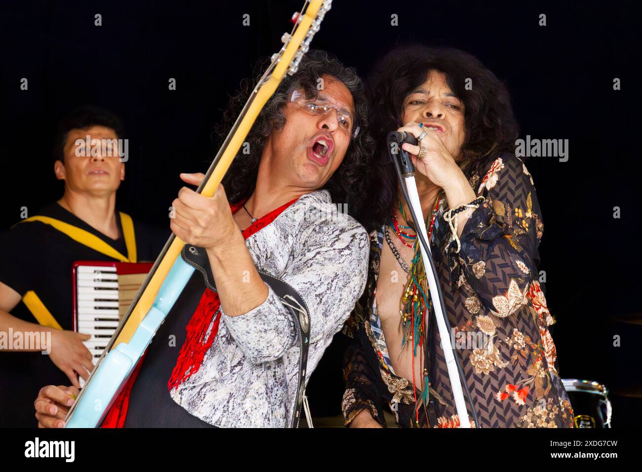 Video clip della rock band messicana ambientati dietro le quinte Foto Stock