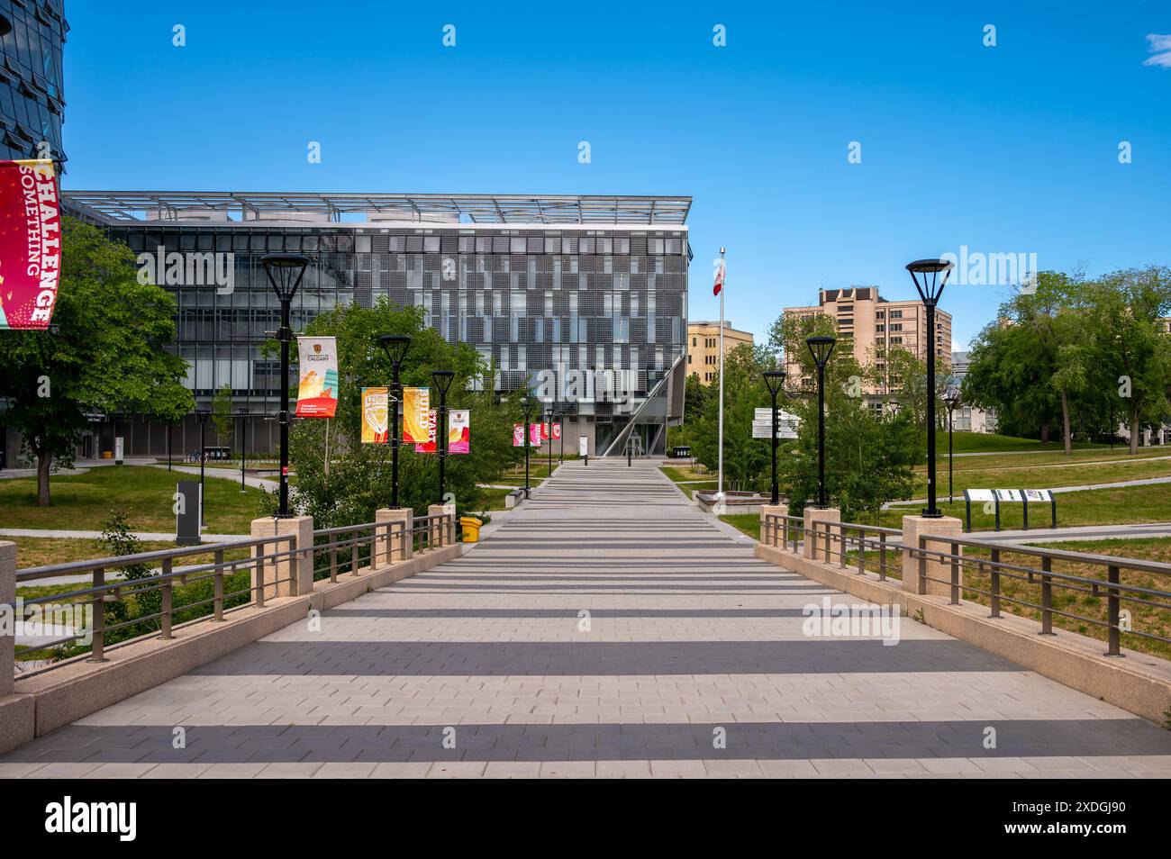 Calgary, Alberta - 20 giugno 2024: University of Calgary Hunter Student Commons nel campus UofC. Foto Stock