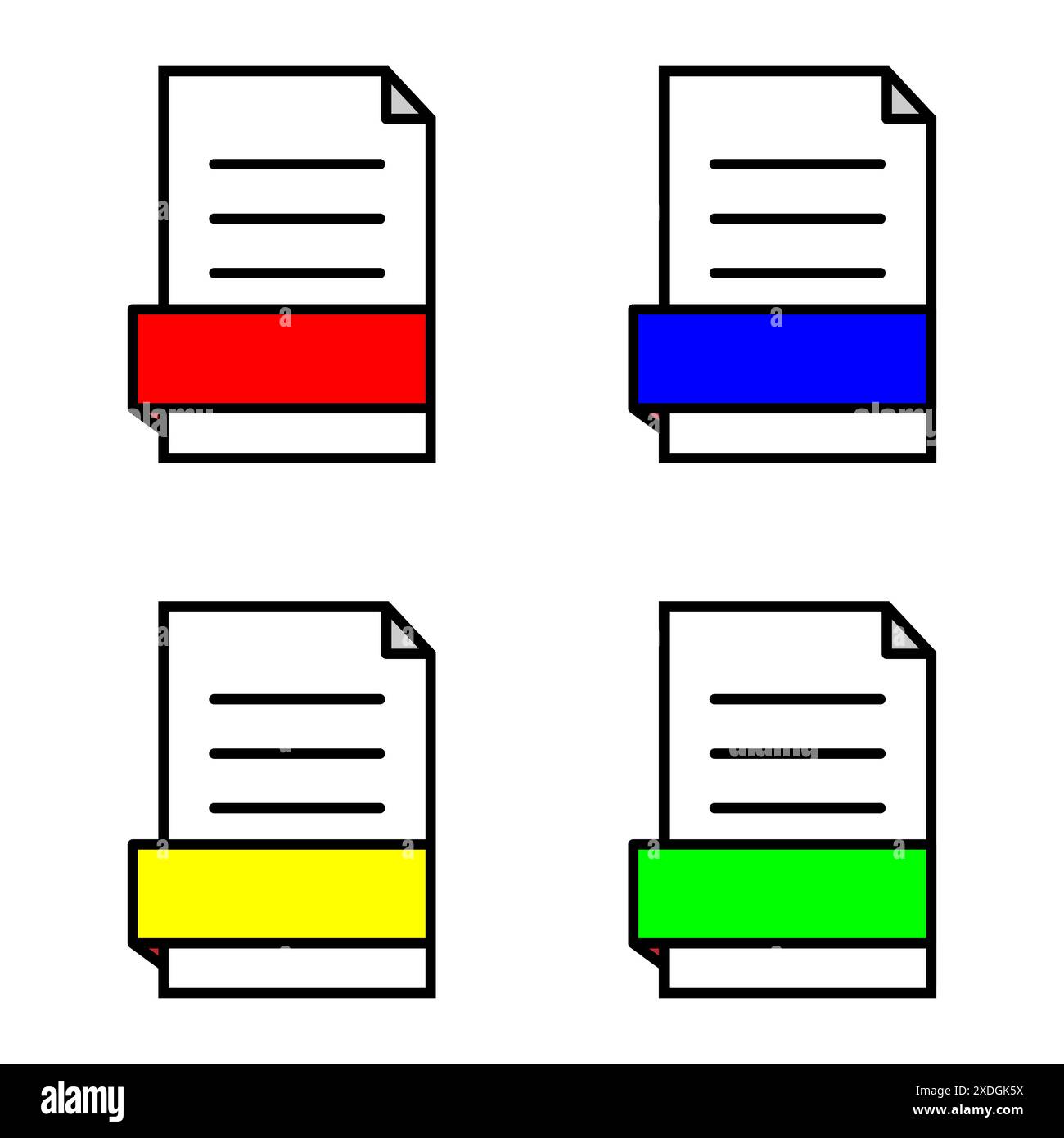 Set di icone documento. Design piatto eps 10. Illustrazione vettoriale. Illustrazione Vettoriale