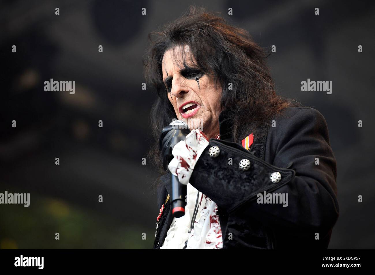 Alice Cooper vive bei einem Konzert Seiner "Too Close for comfort" - Tour auf der Waldbühne. Northeim, 22.06.2024 anni Foto Stock