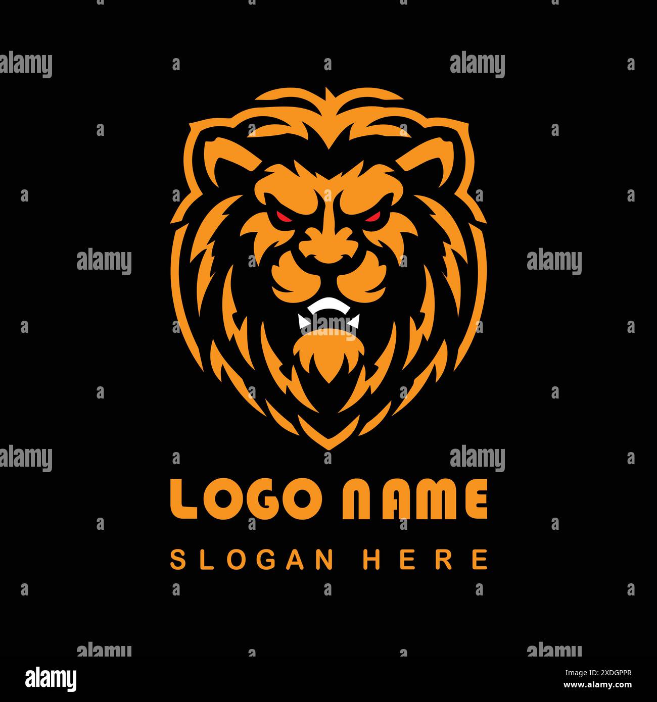 Logo Angry Lion Face con file vettoriale Illustrazione Vettoriale