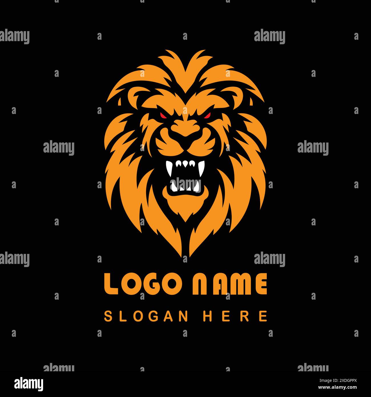 Logo Angry Lion Face con file vettoriale Illustrazione Vettoriale