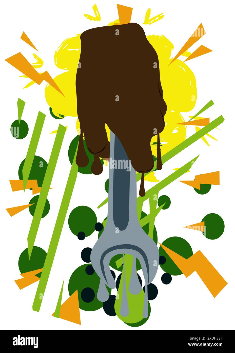 Chiave graffiti a mano. Decorazione astratta di Street art moderna eseguita in stile di pittura urbana. Illustrazione Vettoriale