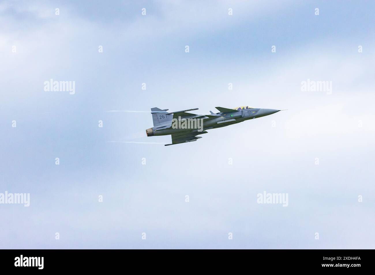 Il caccia Gripen dell'Aeronautica militare svedese Foto Stock