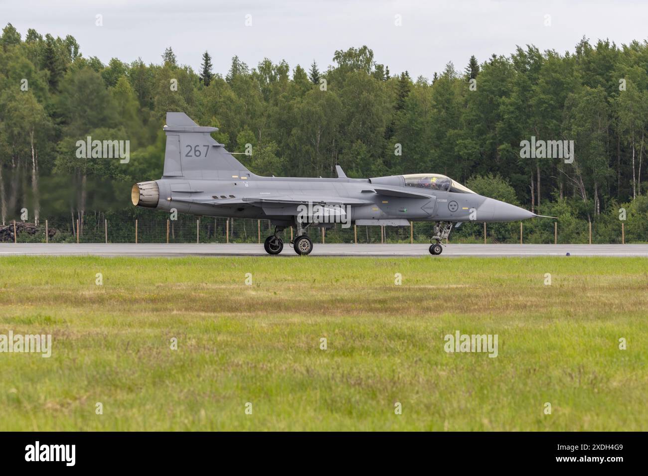 Il caccia Gripen dell'Aeronautica militare svedese Foto Stock