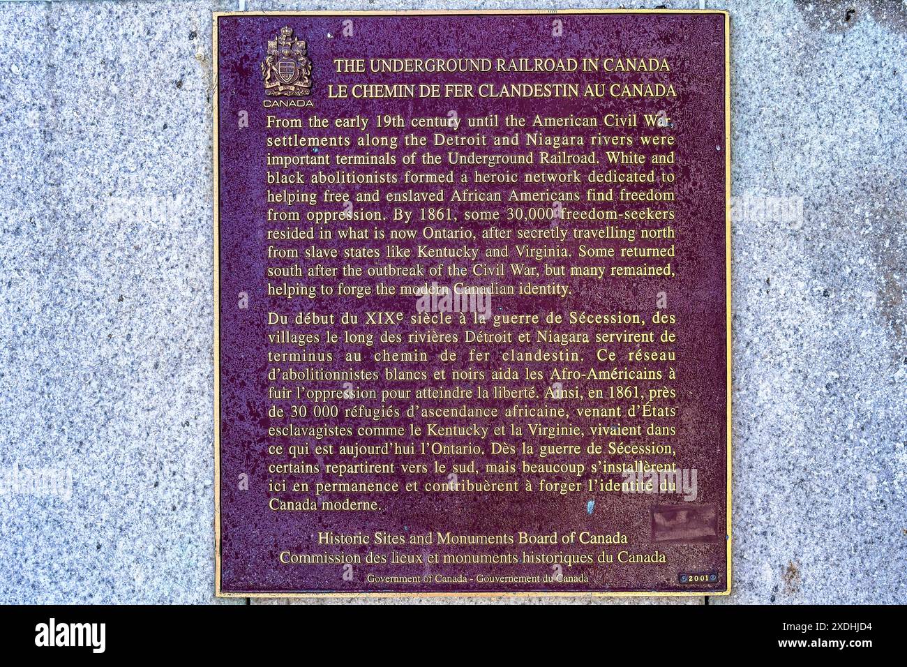 Underground Railroad Monument, Windsor, Ontario, Canada Foto Stock