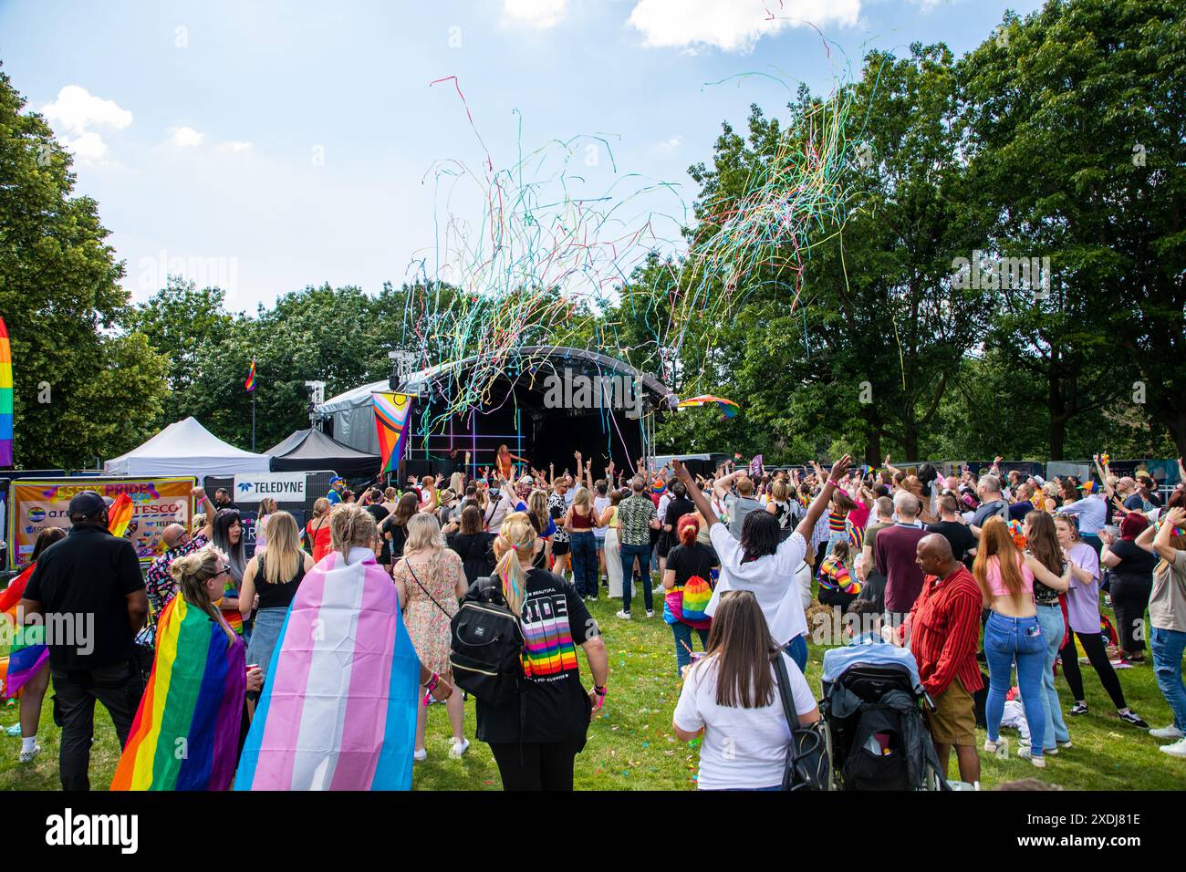 Essex Pride 2024 nel Chelmsford Central Park Foto Stock