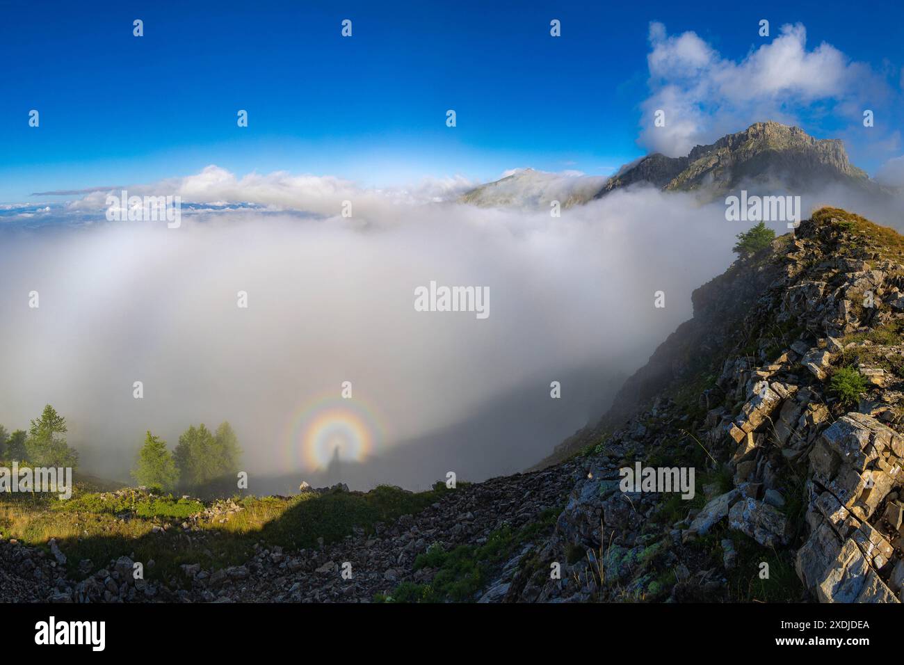 FRANCIA. HAUTES-ALPES (05) CHORGES, COL DE LA GARDETTE, SPECTER OF BROCKEN Foto Stock