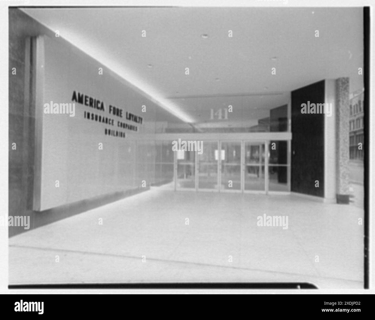 America Fore Building, Livingston e Smith Sts., Brooklyn, New York. Hall d'ingresso, collezione A & B. Gottscho-Schleisner Foto Stock