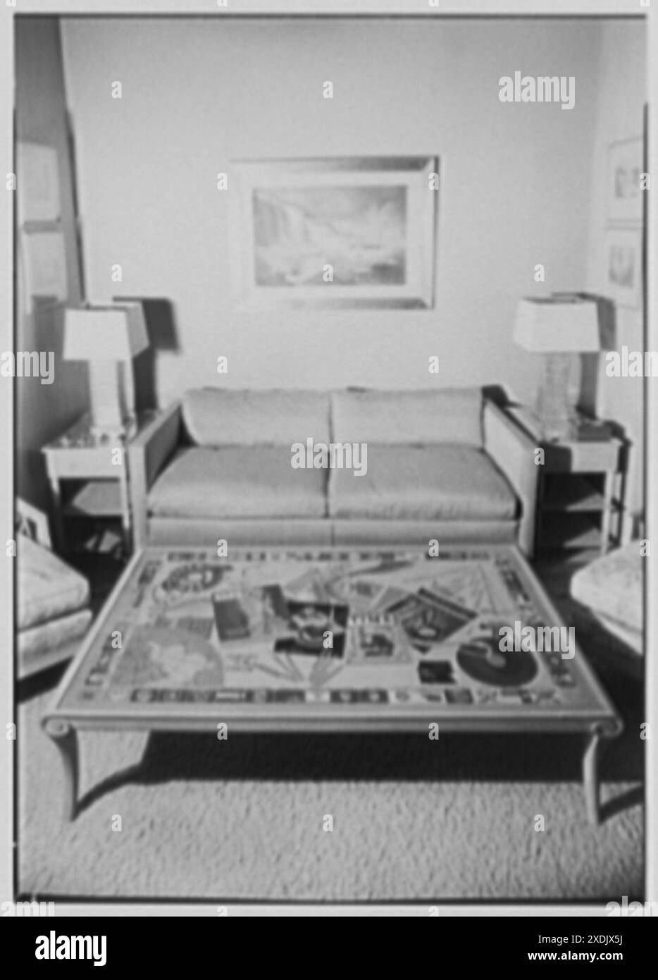 Henry luce, residenza su King St., Port Chester, New York. Tavolo da cocktail. Collezione Gottscho-Schleisner Foto Stock