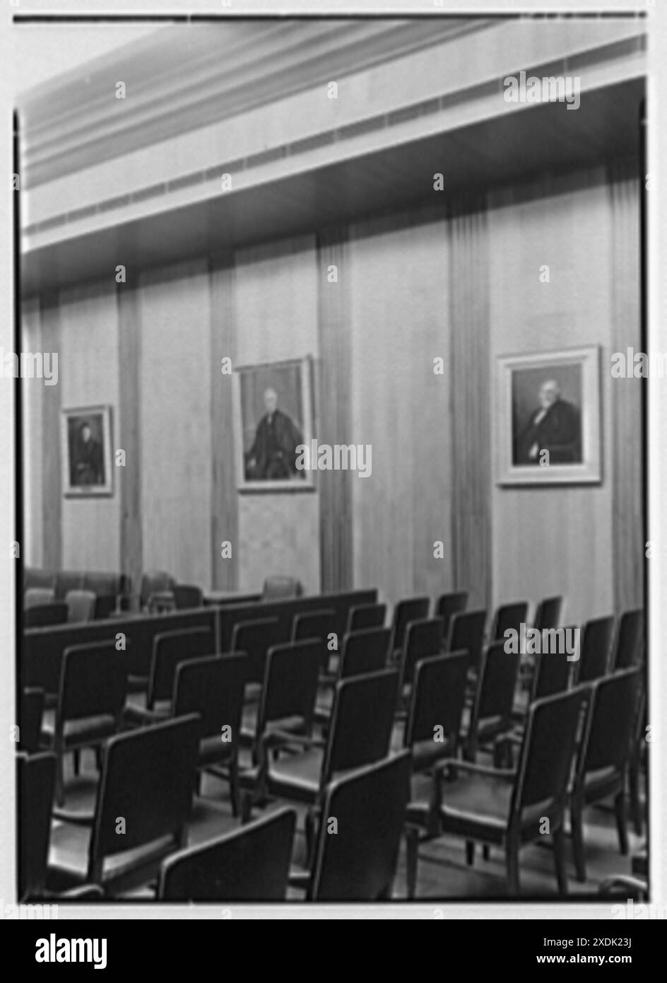 Tribunale e ufficio postale degli Stati Uniti, 9th and Chestnut Sts., Philadelphia, Pennsylvania. Tribunale, Corte d'appello del circuito, parete laterale. Collezione Gottscho-Schleisner Foto Stock