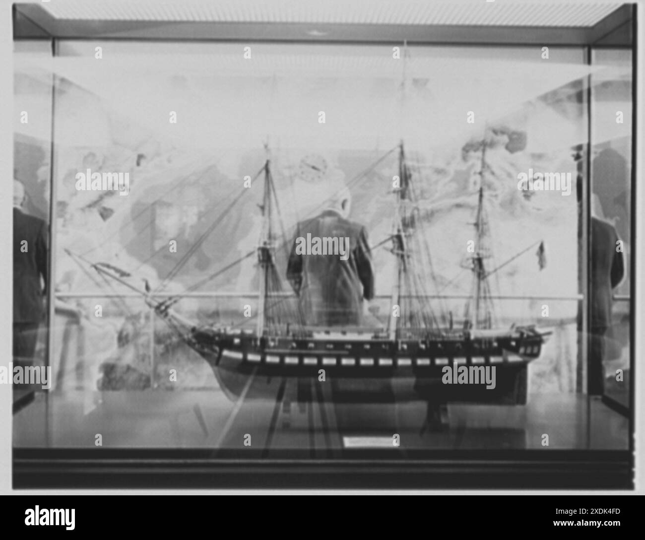 S.S. Independence, American Export Lines. Modello e mappa. Collezione Gottscho-Schleisner Foto Stock