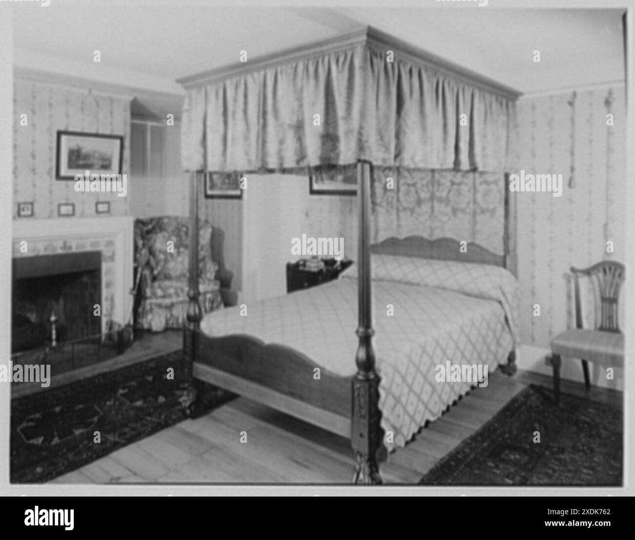 John Adams, residenza a Quincy, Massachusetts. Camera da letto di nascita, John e John Q. Adams. Collezione Gottscho-Schleisner Foto Stock