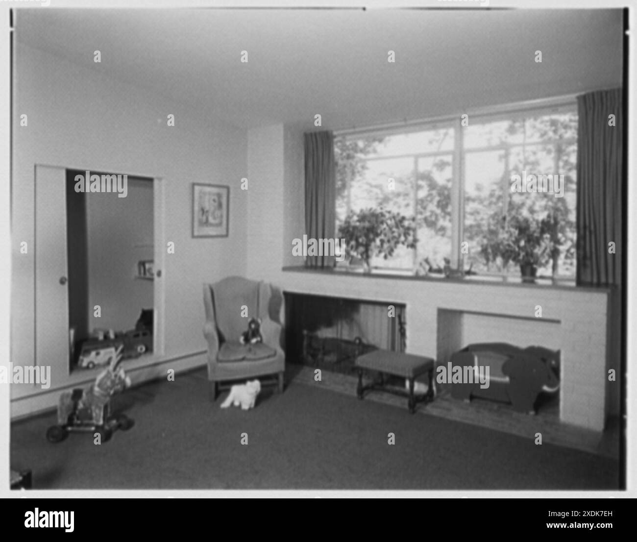 George Parkman Denny, residenza in Bacon Rd., Old Westbury, Long Island. Sala giochi per bambini. Collezione Gottscho-Schleisner Foto Stock