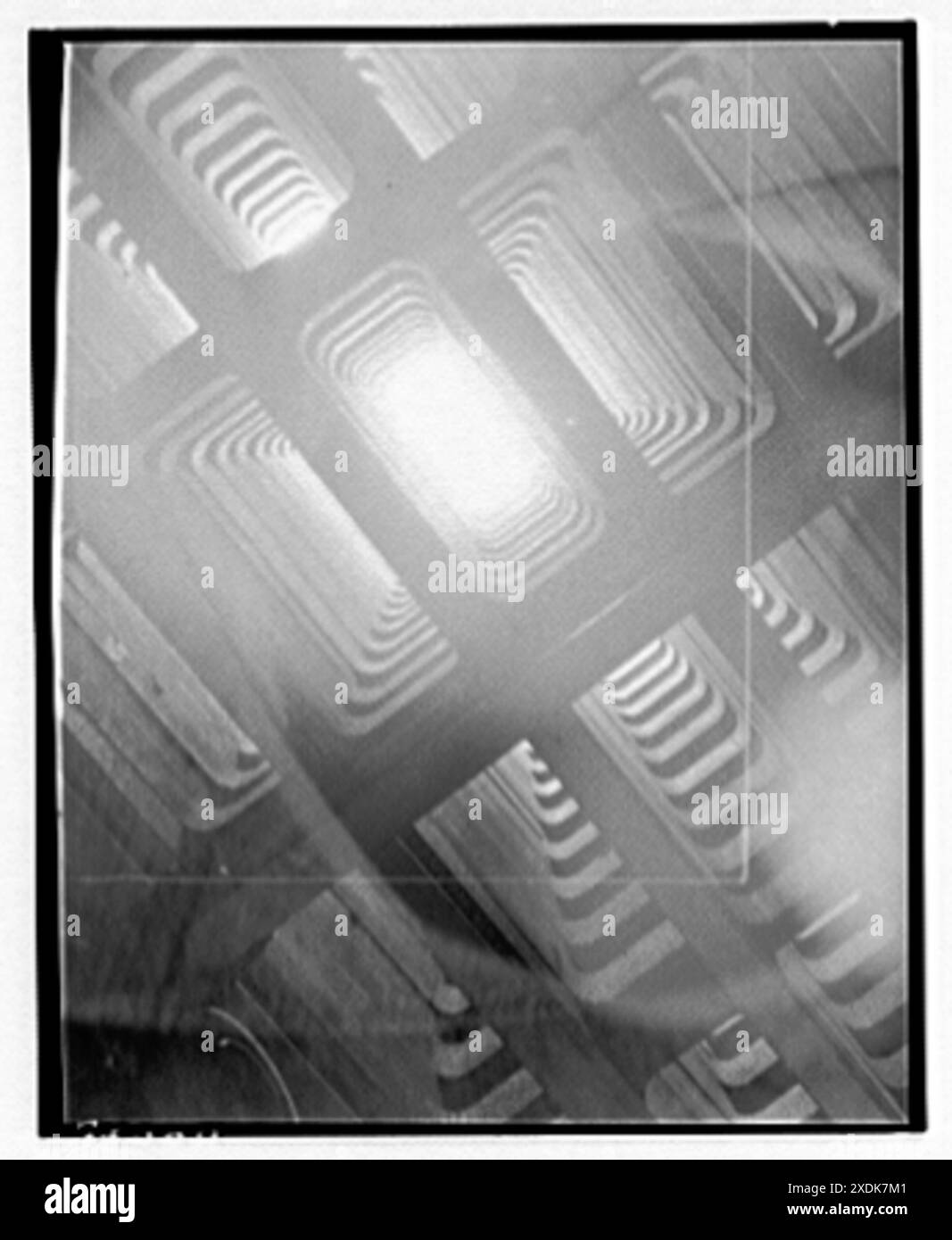 Wright Aeronautical Corporation, Patterson, New Jersey. Sala test, canne fumarie. Collezione Gottscho-Schleisner Foto Stock