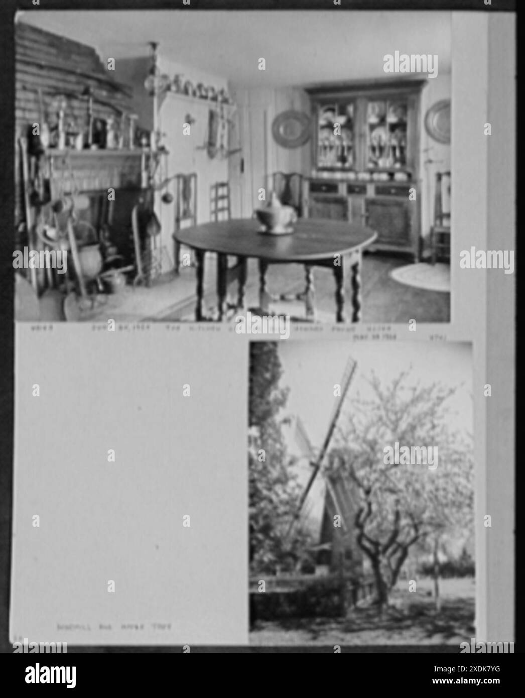 Settantuno anni, o, la mia vita con la fotografia. Kitchen of the John Howard Payne House, 24 giugno 1924; Windmill and Apple Tree, 23 maggio 1924 , Kitchen of the John Howard Payne House. La mia vita con la fotografia. Mulino a vento e melo. Collezione Gottscho-Schleisner Foto Stock