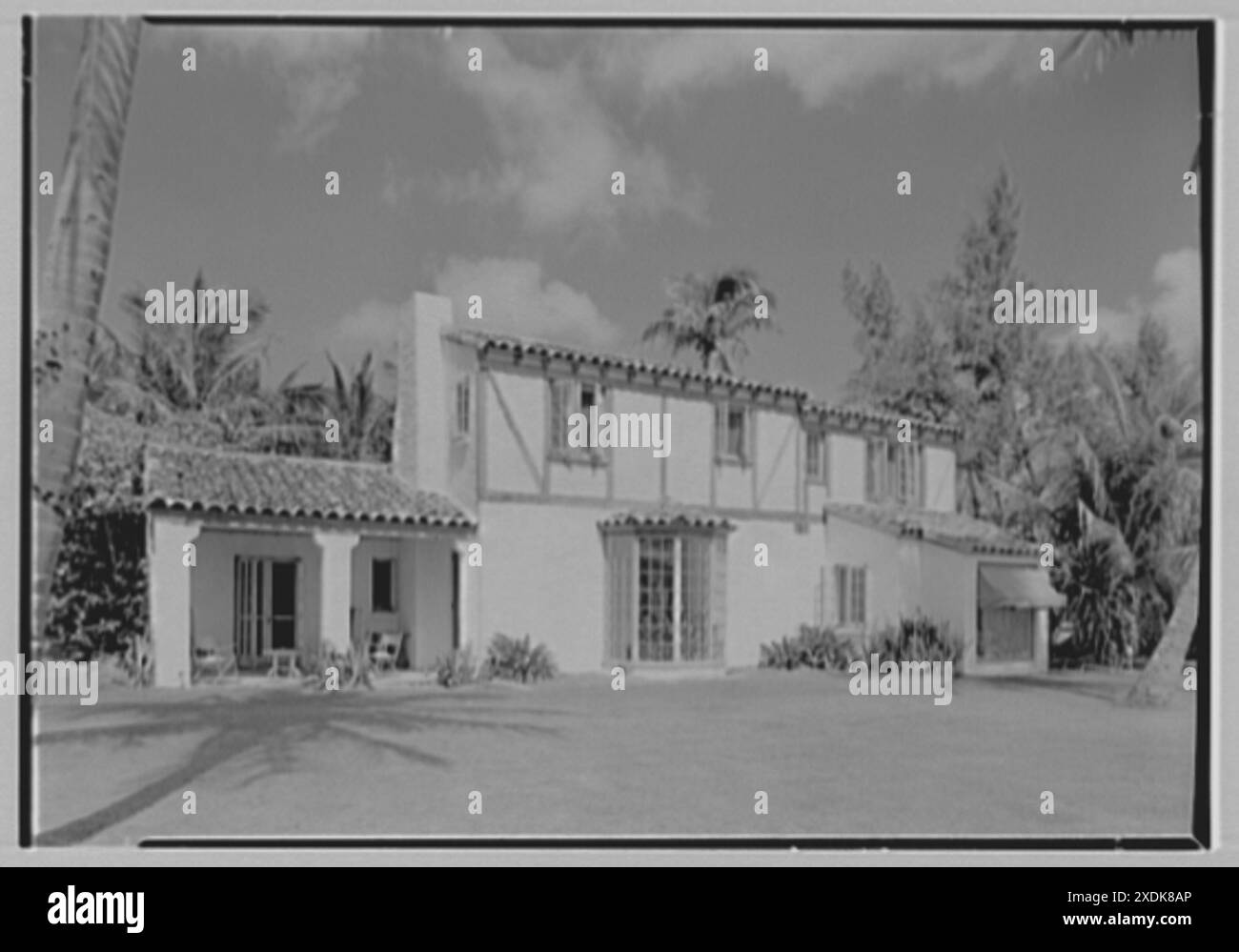Harvey Ladew, residenza a Gulf Stream, Florida. Facciata della spiaggia. Collezione Gottscho-Schleisner Foto Stock