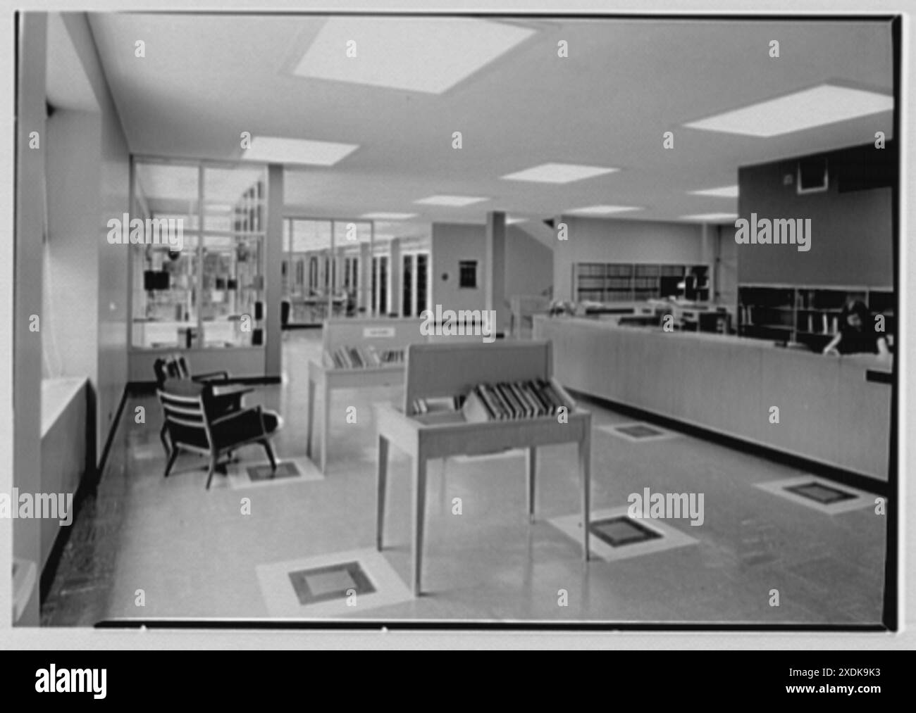 Goucher College, Towson, Maryland. Foyer della biblioteca III. Collezione Gottscho-Schleisner Foto Stock