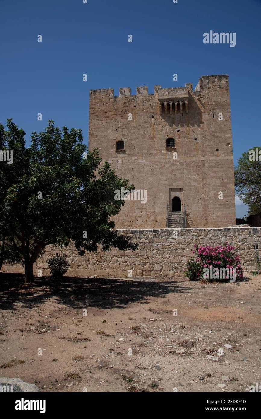 Muro Sud, Castello di Kolossi (greco: Κάστρο Κολοσσίου - orig) XIII C), roccaforte crociata vicino a Limassol, Cipro. L'attuale castello risale al 1454 Foto Stock