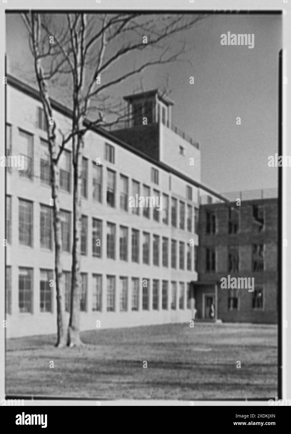 Bell Telephone Laboratory, Murray Hill, New Jersey. Angolo con facciata sud e Head House. Collezione Gottscho-Schleisner Foto Stock