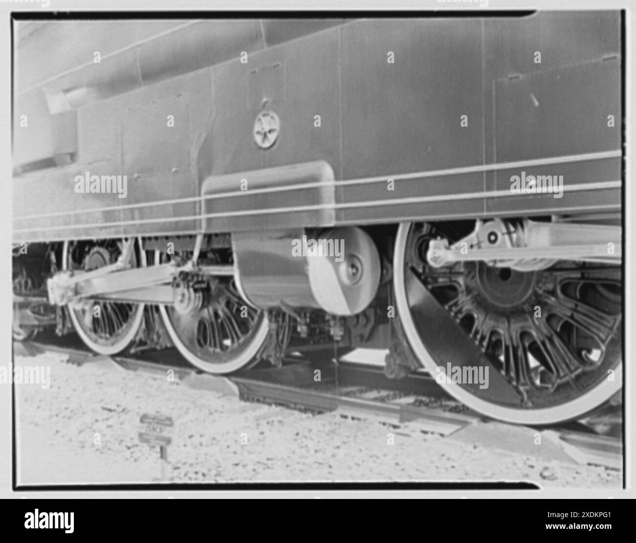 Fiera mondiale, locomotive da esposizione ferroviaria. Locomotiva R.R. orientale, dettaglio. Collezione Gottscho-Schleisner Foto Stock