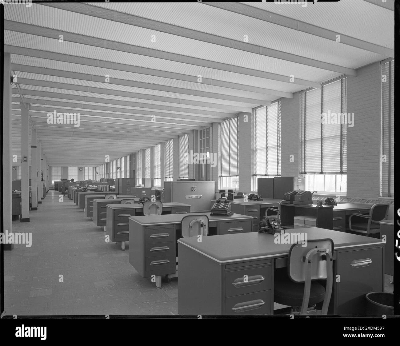 Becton Dickinson & Co., Rutherford, New Jersey. Ufficio. Collezione Gottscho-Schleisner Foto Stock