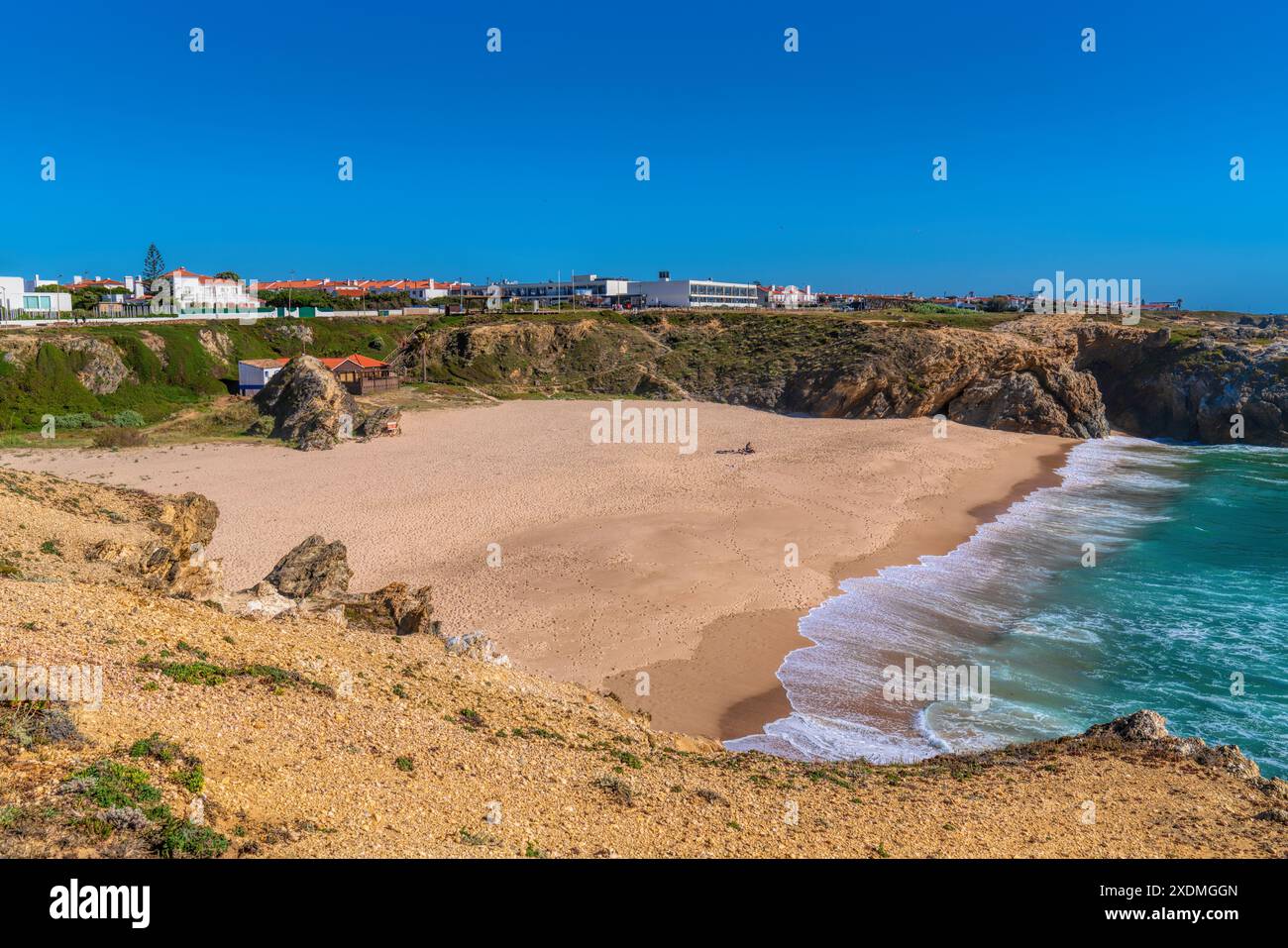 Porto Covo Portogallo splendida spiaggia di Praia grande, Alentejo occidentale, costa atlantica vicino a Sines Costa Vicentina Foto Stock