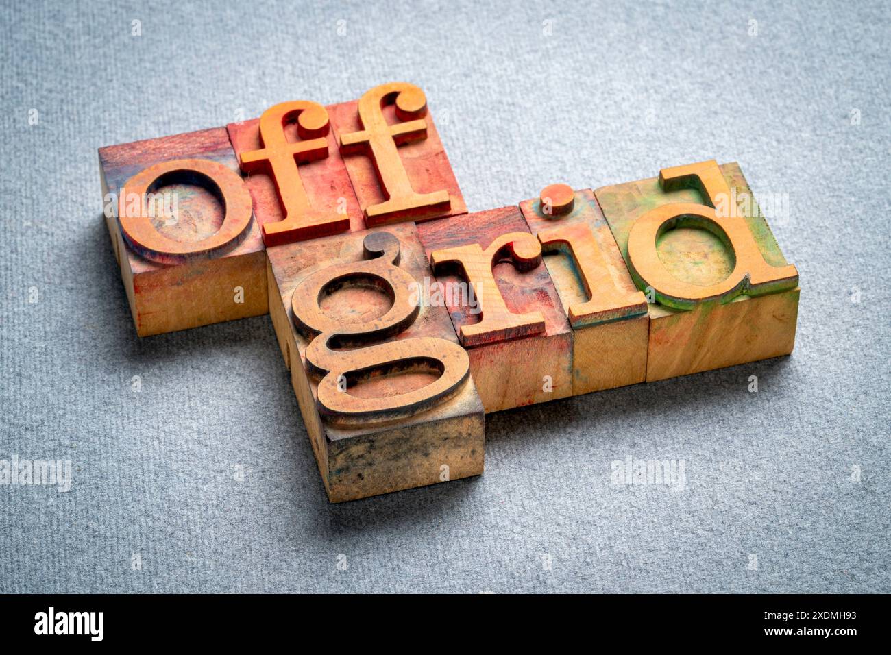 Una scelta di stile di vita fuori rete che implica una vita indipendente dalle utenze e dalle infrastrutture pubbliche, come l'elettricità, l'acqua e i sistemi fognari Foto Stock