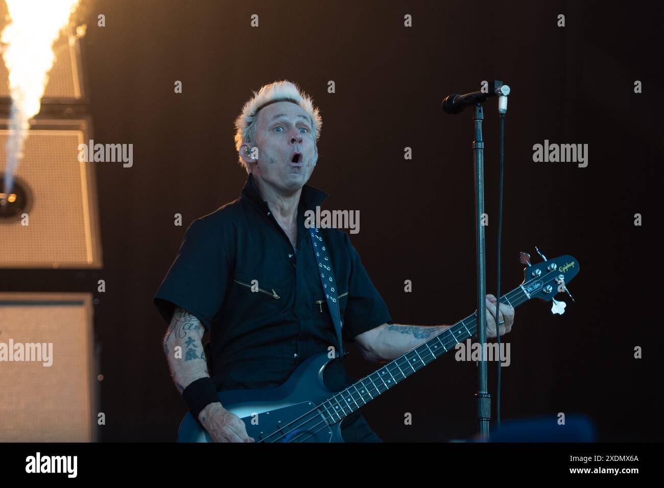 Newport, Regno Unito. 23 giugno 2024. Green Day suonate un'esclusiva UK Festival all'Isle of Wight Festival, Seaclose Park domenica 23 giugno Credit: Emma Terracciano/Alamy Live News Foto Stock