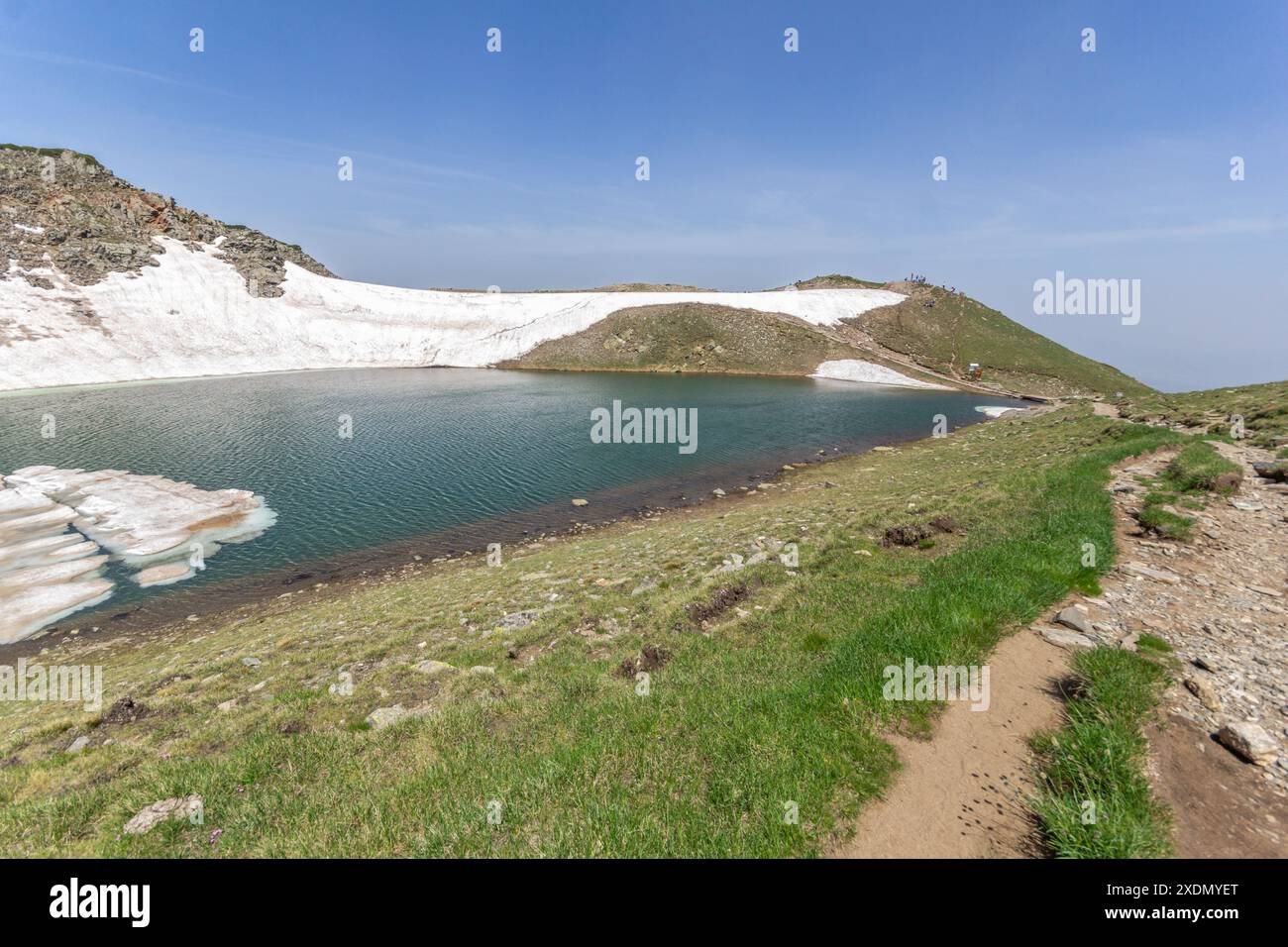 Splendida vista del monte Rila vicino ai sette laghi di Rila, Bulgaria Foto Stock
