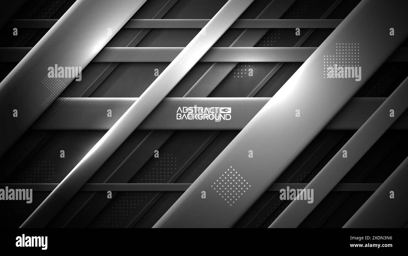 Sfondo a strisce bianche e nere geometriche astratte Illustrazione Vettoriale