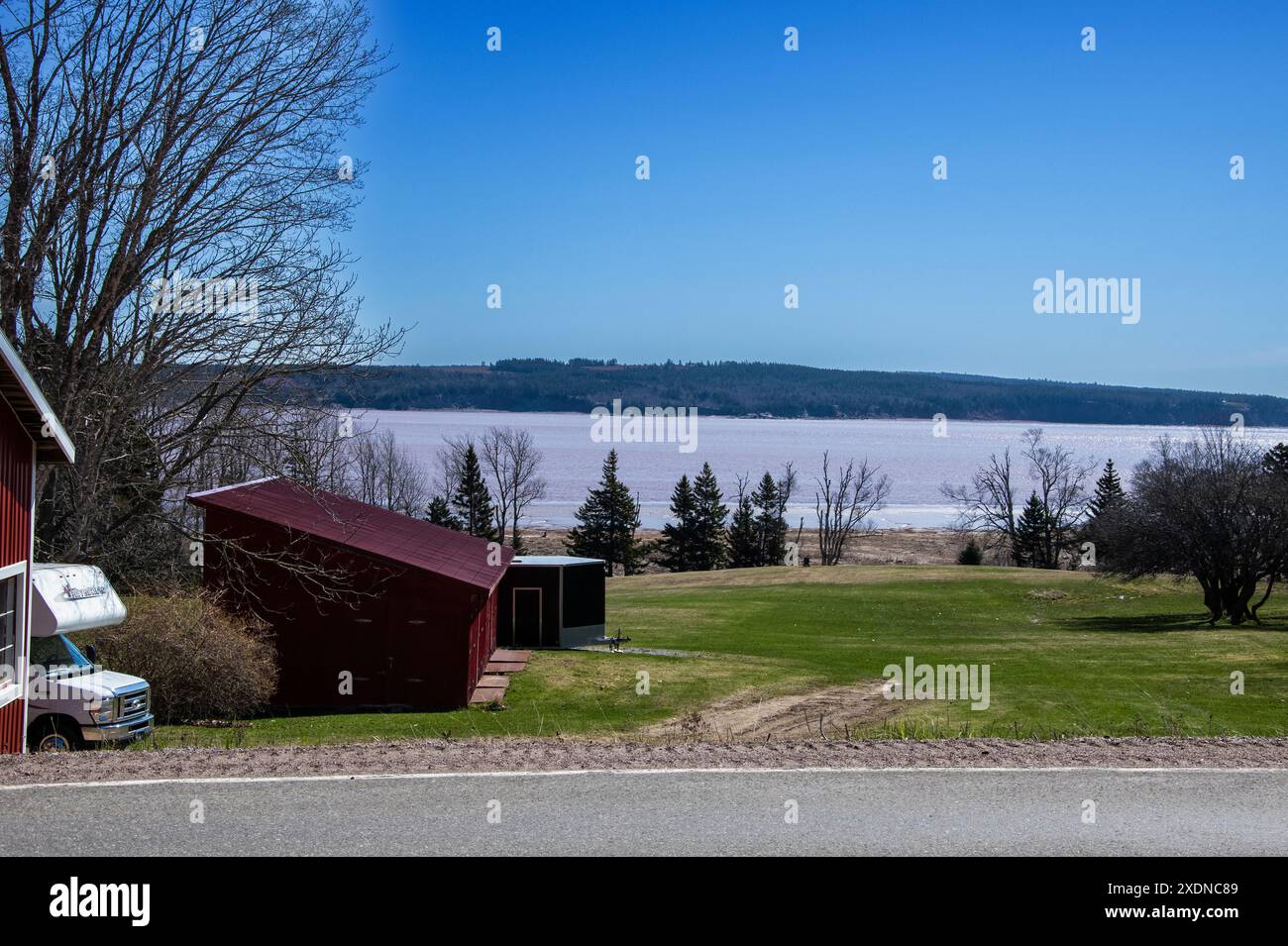 Vista della baia di Fundy da Hopewell Cape, New Brunswick, Canada Foto Stock