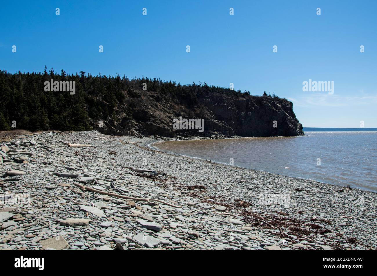 Pebble Beach su Cape Enrage Road a Waterside, New Brunswick, Canada Foto Stock