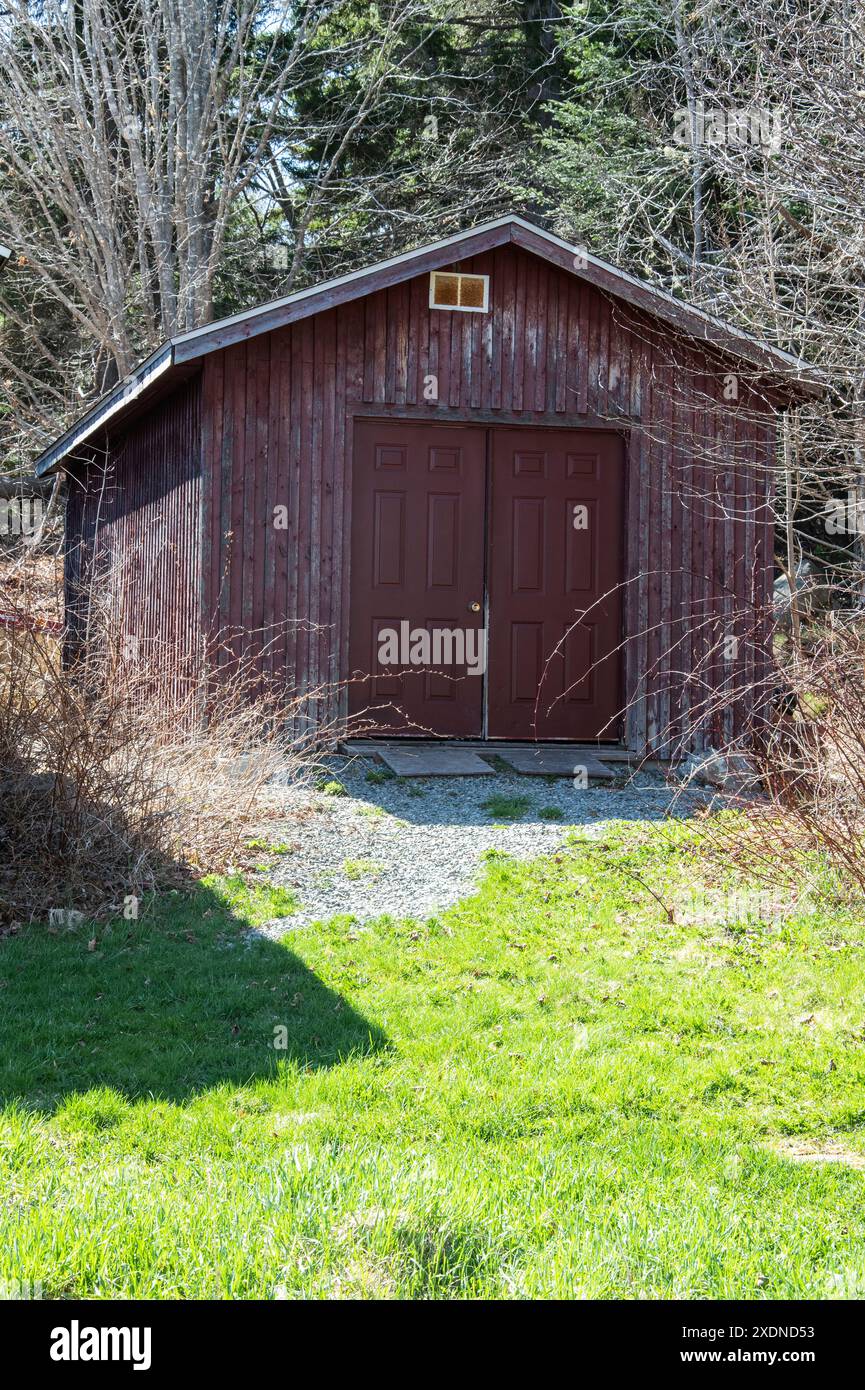 Capannone presso l'Albert County Museum di Hopewell Cape, New Brunswick, Canada Foto Stock