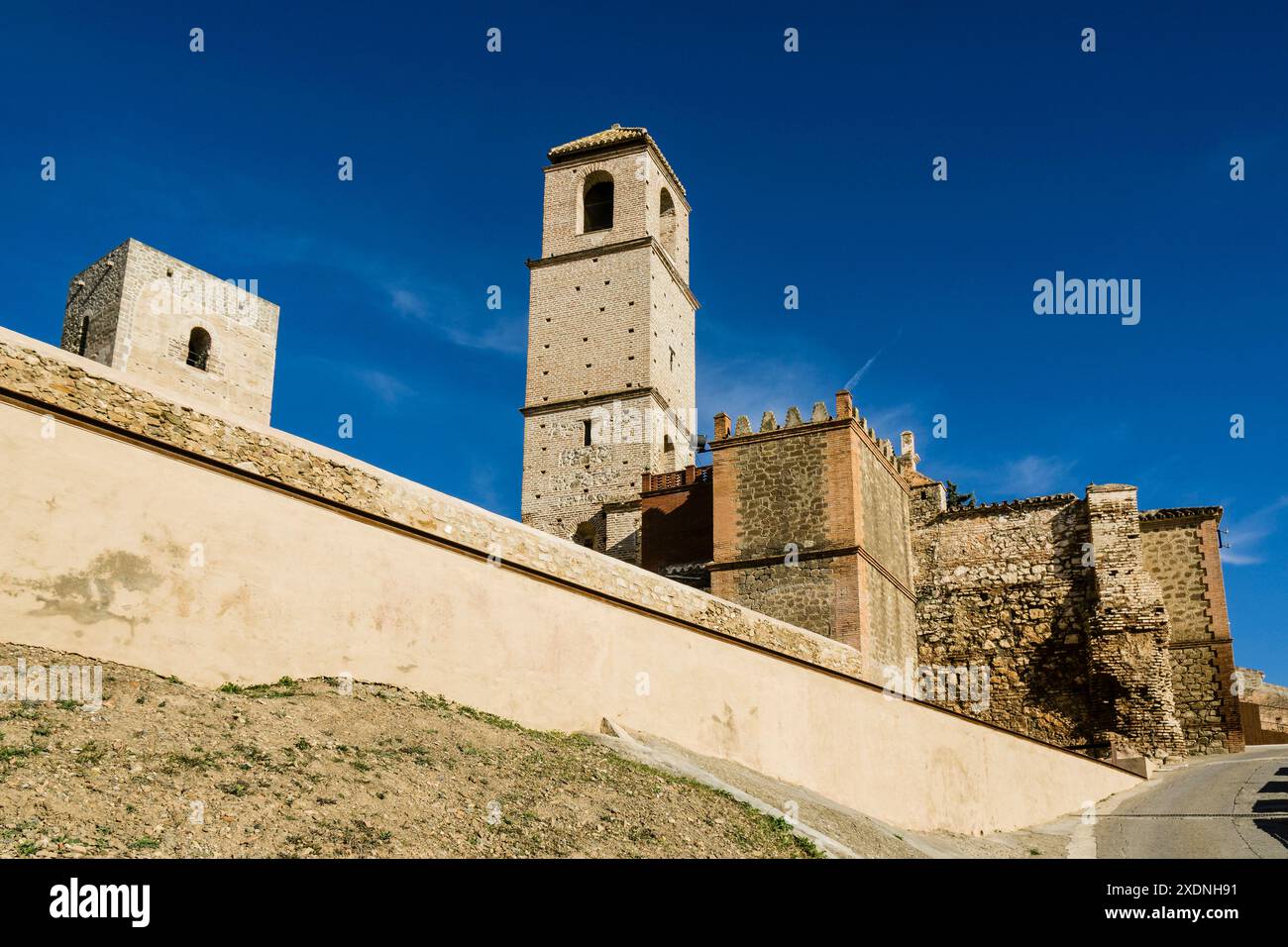 Castello di Alora, X secolo, Cerro de Las Torres. Monumento nazionale , Alora, Malaga, Andalusia, Spagna. Foto Stock