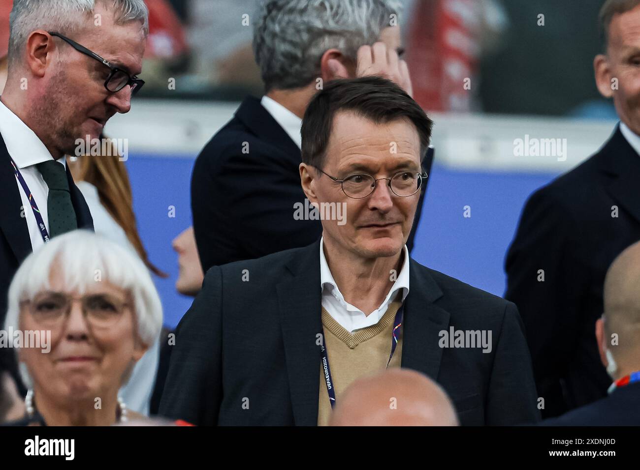 Karl Lauterbach Gesundheitsminister GER, Svizzera (sui) vs. Germania (DEU), Fussball Europameisterschaft, UEFA EURO 2024, gruppo A, 3. Spieltag, 23.06.2024 foto: Eibner-Pressefoto/Roger Buerke Foto Stock