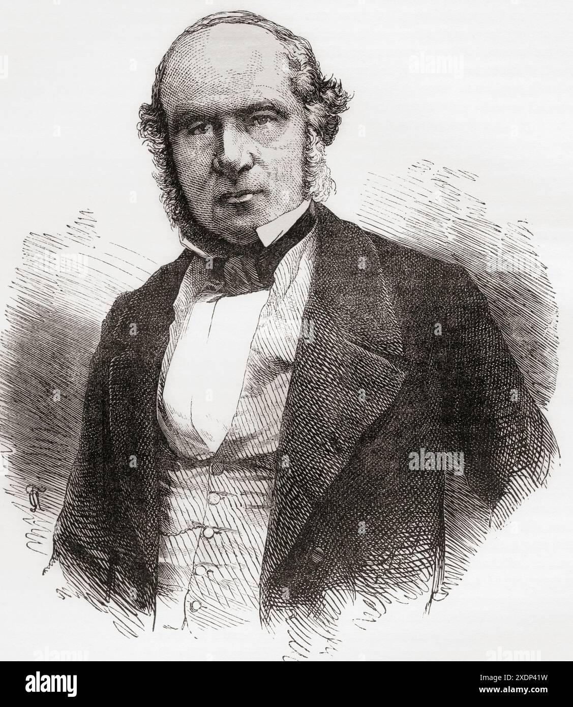 Sir Rowland Hill, 1795 - 1879. Insegnante di inglese, inventore e riformatore sociale. Dalla storia illustrata dell'Inghilterra di Cassell. Foto Stock