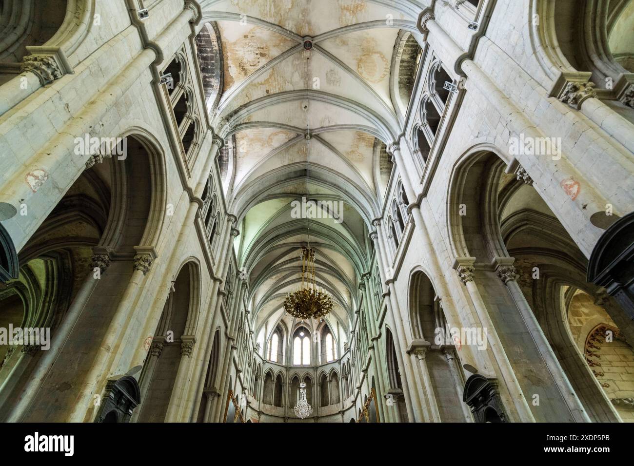 Saint-Antoine l'Abbaye etichettato Les Plus Beaux Villages de France. Interno della chiesa abbaziale costruita dal XII al XV secolo. Isere. Errore Foto Stock