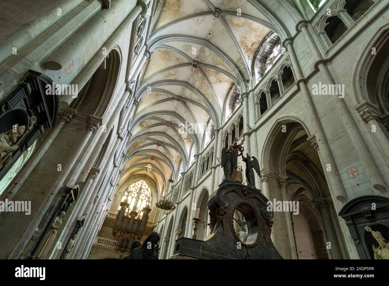 Saint-Antoine l'Abbaye etichettato Les Plus Beaux Villages de France. Interno della chiesa abbaziale costruita dal XII al XV secolo. Isere. Errore Foto Stock