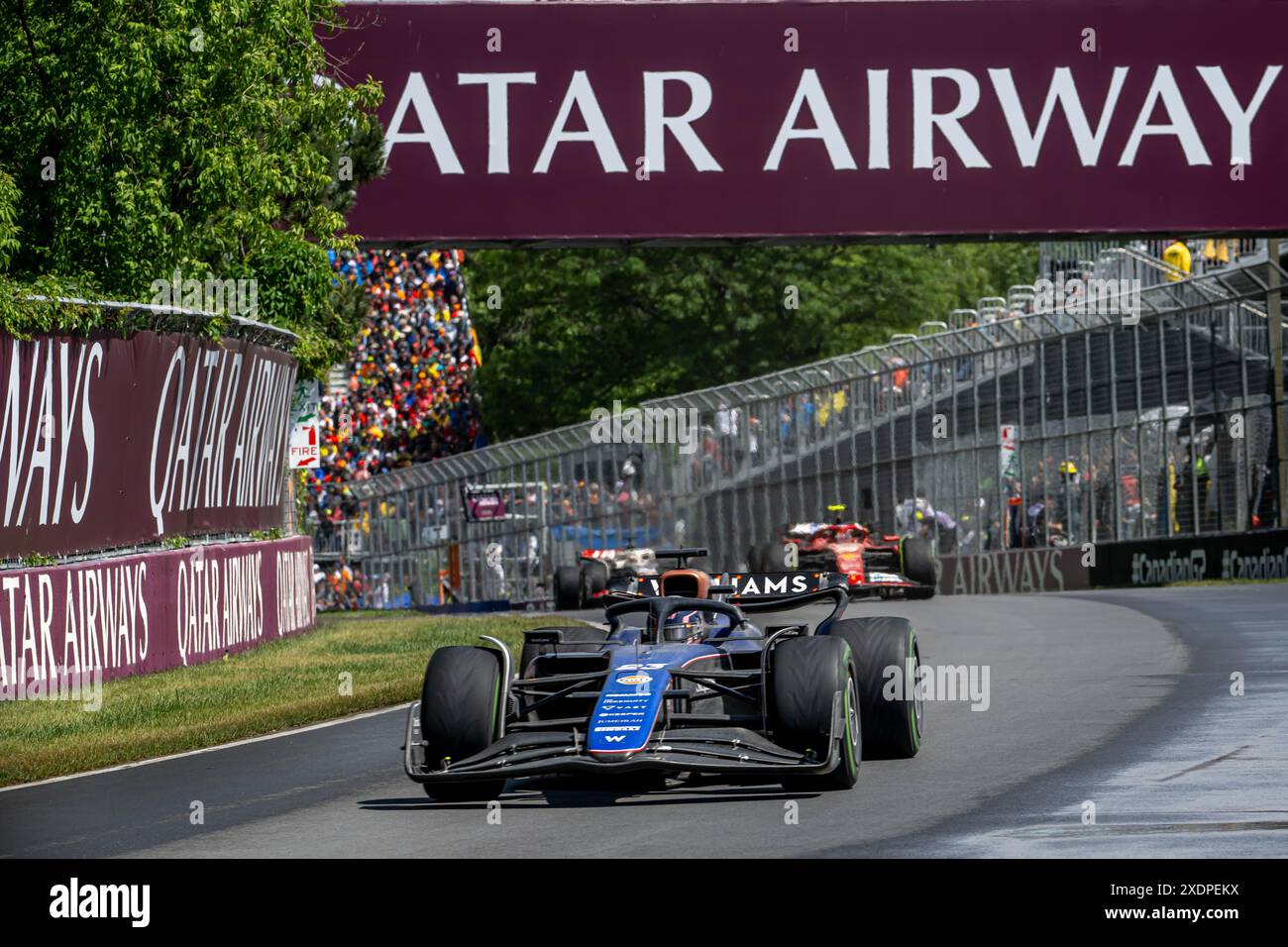 CIRCUITO GILLES VILLENEUVE, CANADA - 09 GIUGNO: Alex Albon, Williams Racing FW45 durante il Gran Premio del Canada sul circuito Gilles Villeneuve domenica 09 giugno 2024 a Montreal, Canada. (Foto di Michael Potts/BSR Agency) Foto Stock