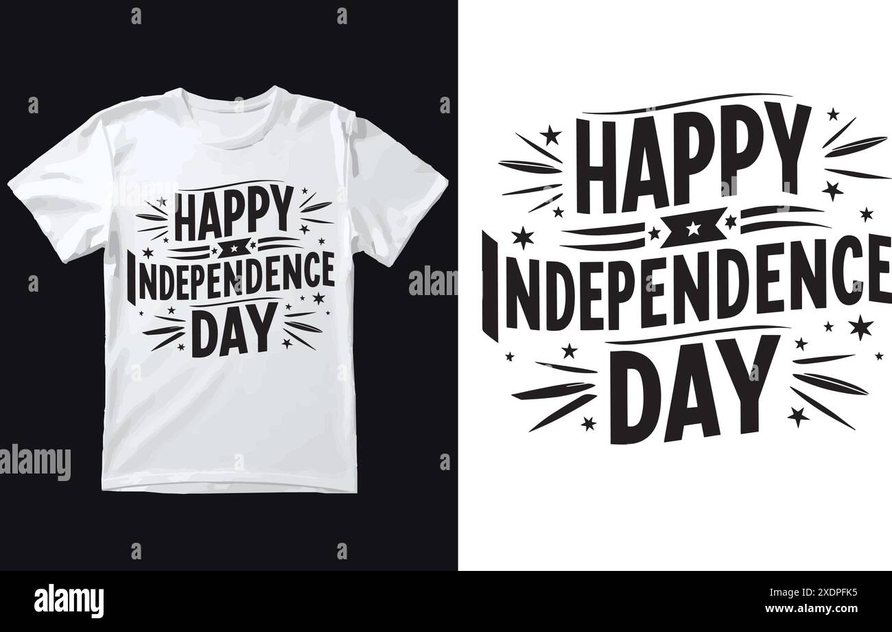 Felicità del design della t shirt Independence Day. Illustrazione Vettoriale