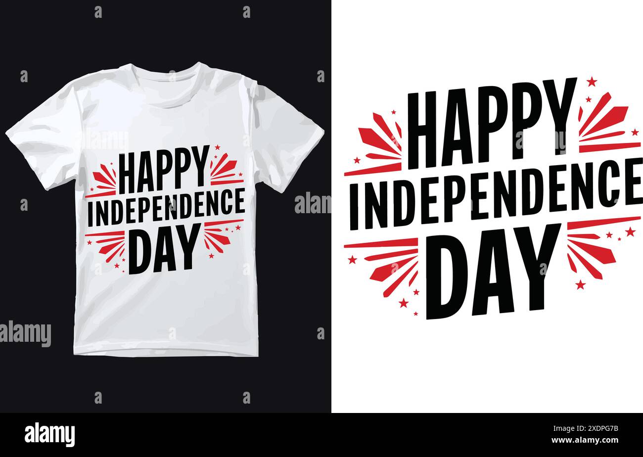 Felicità del design della t shirt Independence Day. Illustrazione Vettoriale