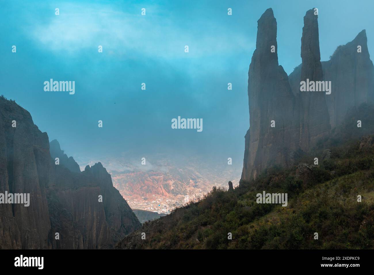 Valle degli Animas a la Paz Bolivia con le sue rocce Foto Stock
