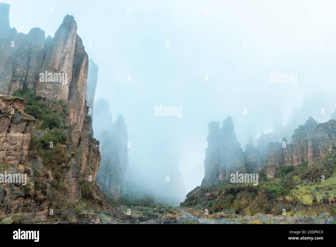 Valle degli Animas a la Paz Bolivia con le sue rocce Foto Stock