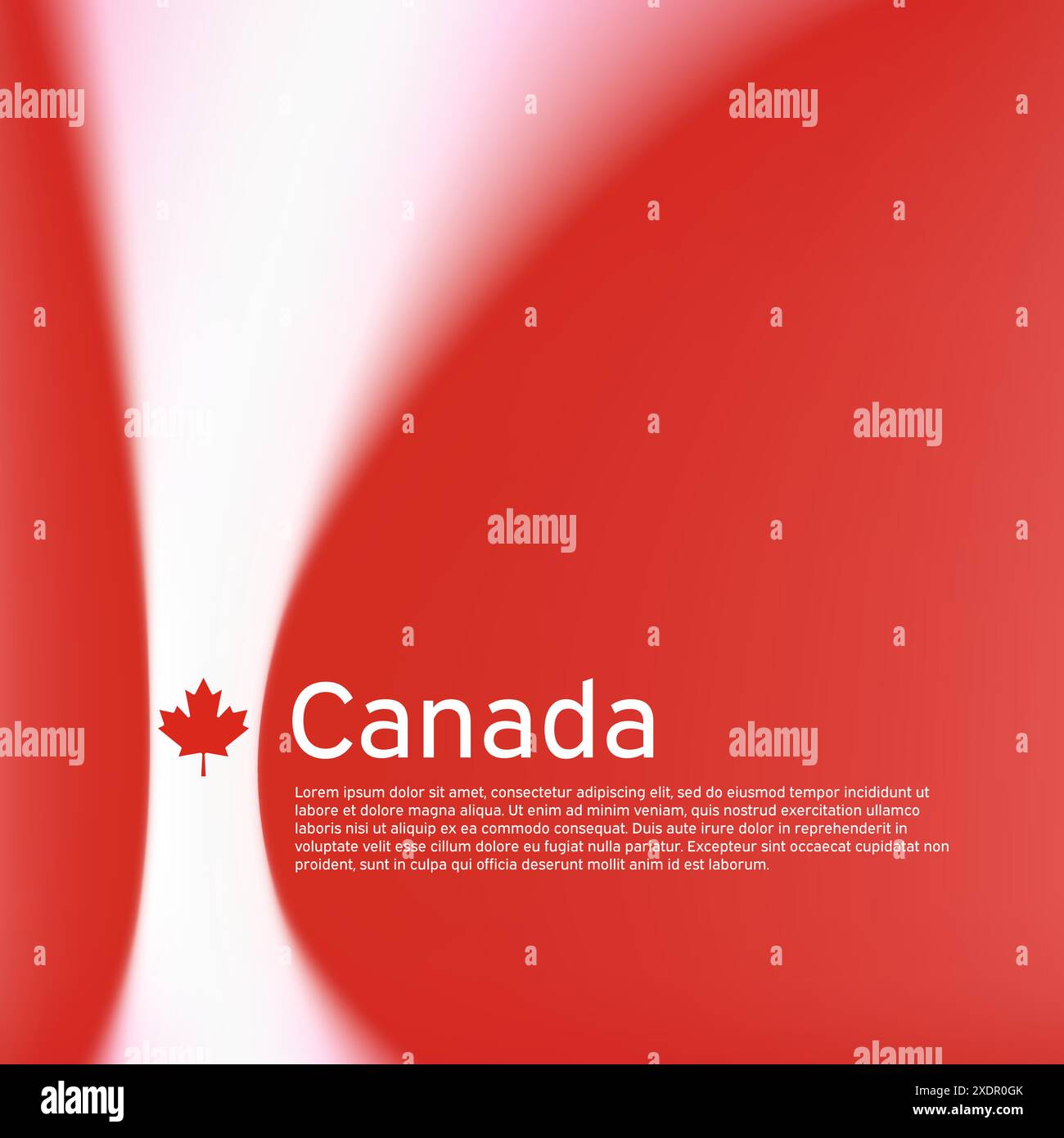 Sfondo bandiera Canada, modello. Motivi sfocati nei colori della bandiera canadese. Manifesto nazionale del canada, striscione. Poster patriottico di Stato, affari Illustrazione Vettoriale